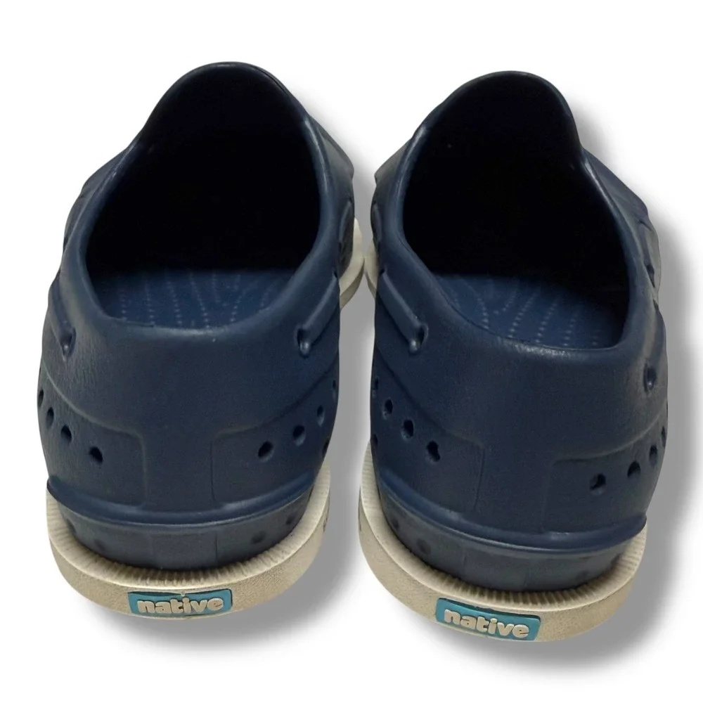 Native Howard Kids Navy Blue Sugarlite EVA‎ Slip On Boat Water Shoes C12